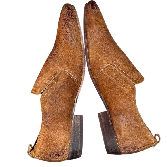 Seychelles Skein Loafer Shoes Women 9 Cognac Brown Nubuck Leather Modern Classic - Picture 6 of 14